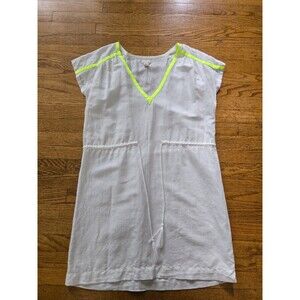 J. Crew Tunic Dress Linen Blend Short Sleeve V-Neck White Womens Size XS